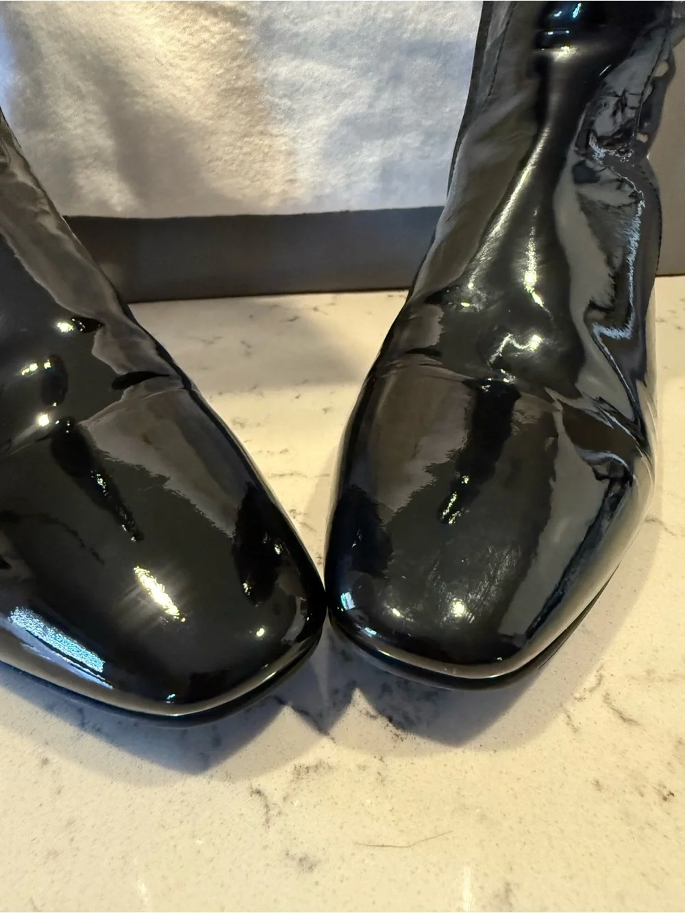 Dior Black Patent Leather Over-the-Knee Boots